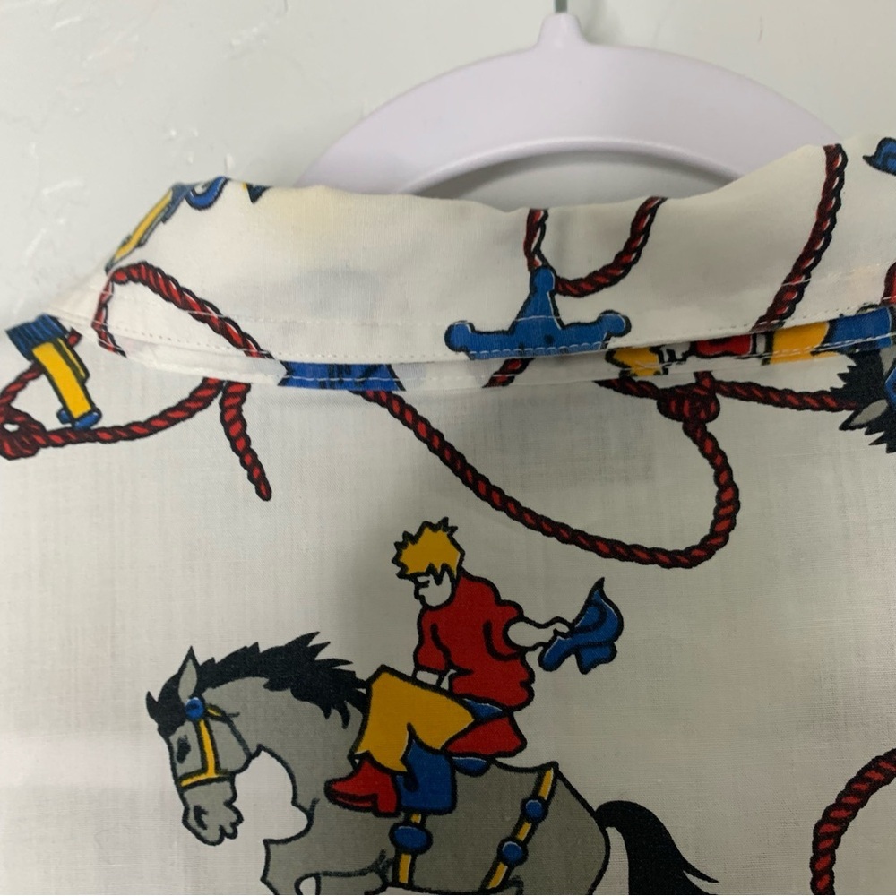 Venezia Cowboy Rodeo Western Button Up Blouse Vintage Style Top Size Large - Picture 12 of 16